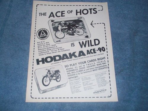 1965 Pabatco Hodaka Ace 90 Vintage Ad &#034;The Ace of Hots is Wild&#034;