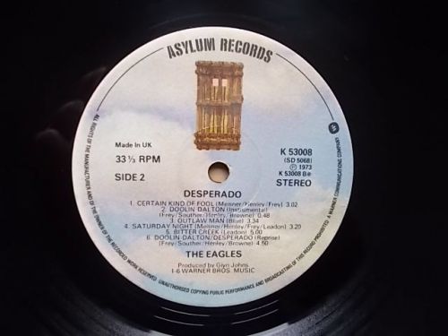 Eagles: "Desperado". Asylum. K 53008. Stereo.1973. Vinyl LP. Excellent Condition, image 13
