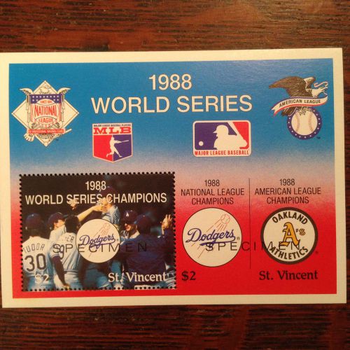 St.vincent sc1183 s/s (1 perf/1 imperf stamp) 1988 world series (specimen) mnh