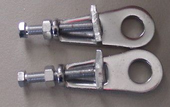 NOS CHROME CHAIN ADJUSTERS FOR BENELLI WARDS DUCATI 125, 175, 200, 250, 350, US $15.00, image 1