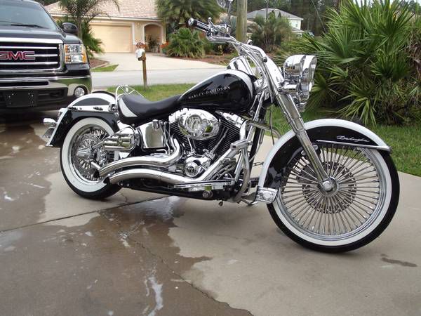 Sick Harley Davidson Softail Deluxe 21 Rim Must See Chromed Out!