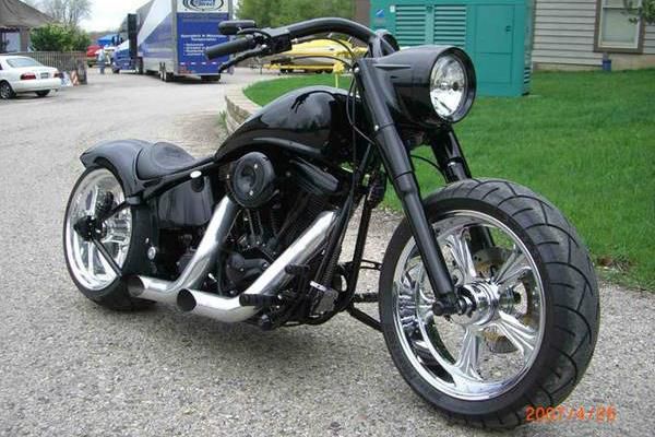 07 Custom Evo Motor Cayman Alligator Leather Manual LED Brake