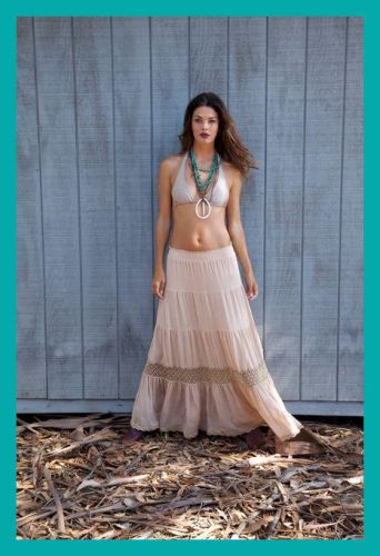 NWT SUNAHARA Il Vento Skirt in SAND Size 1 (XS-S) Boho Gypsy Beach Crochet