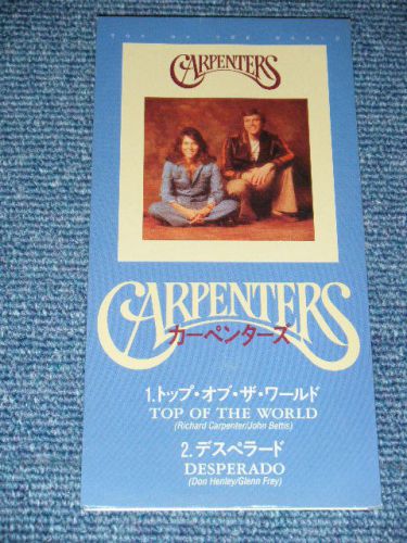 CARPENTERS Japan Only 1996 VG+ Tall 3&#034; CD Single TOP OF THE WORLD / DESPERADO