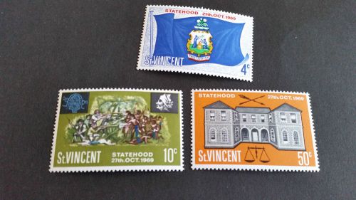 St.vincent 1969 sg 282-284 statehood mnh