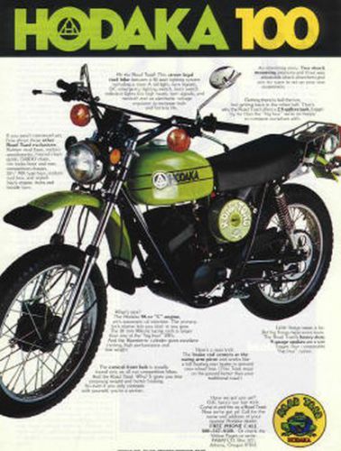 Hodaka 100 road toad original motorcycle ad 1976
