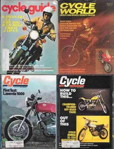 Motorcycle magazine lot of 4- 1973, vintage motocross, VMX,can-am hodaka norton