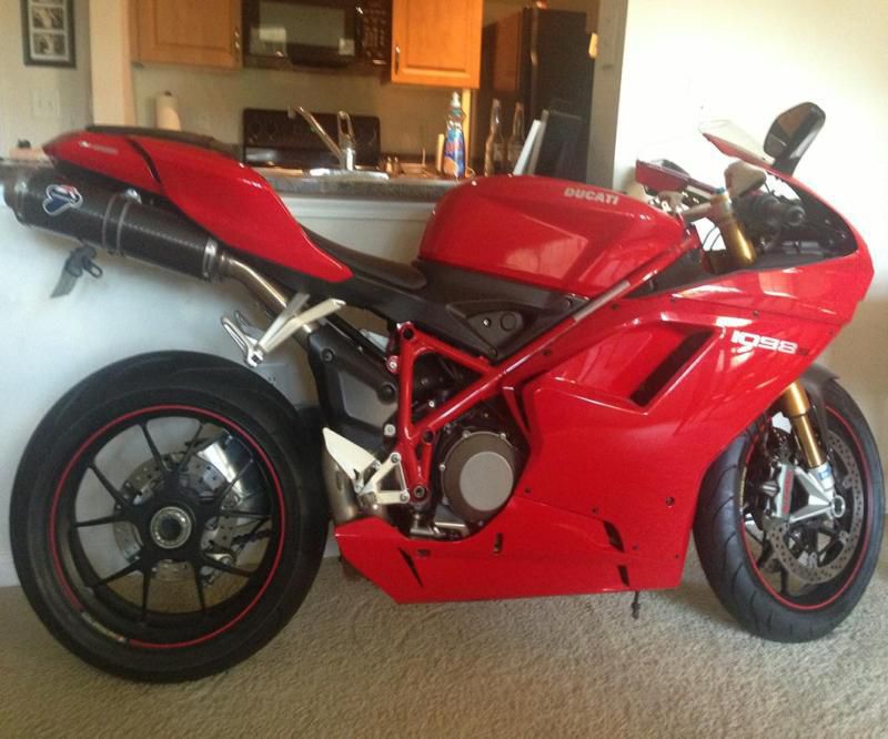 Red Ducati 1098s Perfect Condition 3k miles Carbon Termi Exhaust New Tires