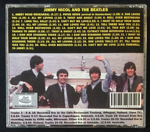 Beatles "Jimmy Nicol And The Beatles" CD - Desperado Records DP1@ - EXC, US $30.00, image 4