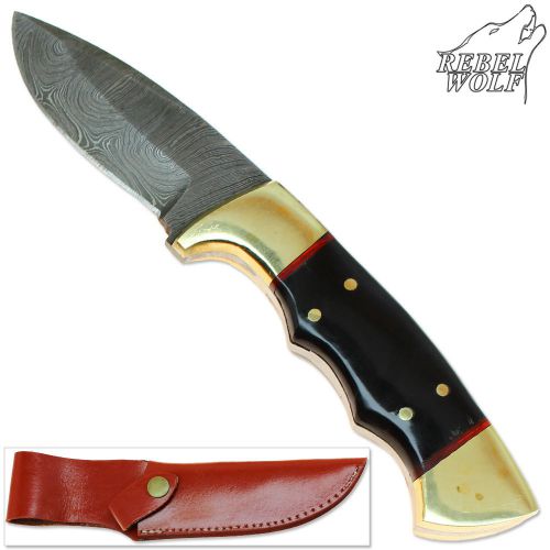 Rebel Wolf Belligerent Desperado Custom Knife Forged Damascus Steel Full Tang