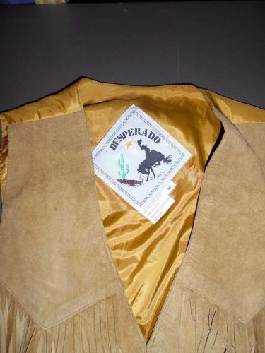 DESPERADO Whiskey Color Women's Fringed Genuine Suede/Leather Vest Size Medium, image 3