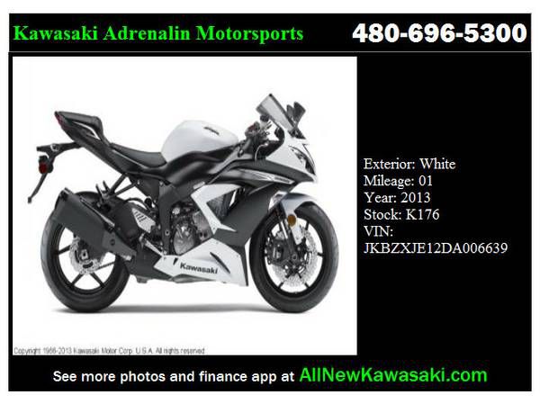 2013 Praiseworthy Kawasaki ZX636 NINJA, $10,480, image 1
