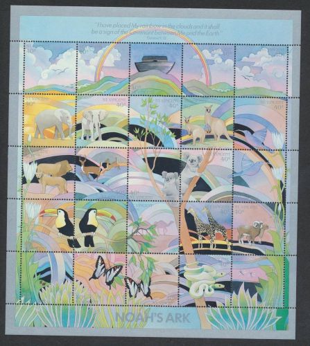 St. Vincent 1152 1989 Noah's Ark sheetlet VF NH