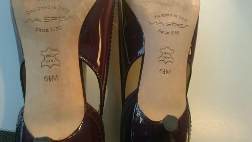 RETAIL $198 Via Spiga Women's Black Desperado Patent Low Heel Pumps Size 6.5M, US $35.00, image 7