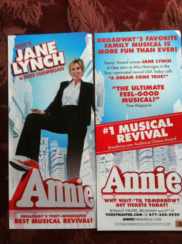 Annie the musical ad/flyer Broadway Jane Lynch Glee theatre Miss Hannigan RARE