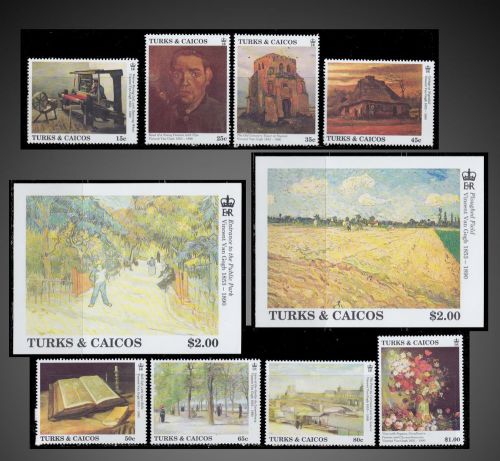 1991 turks &amp; caicos islands paitings by vincent van gogh