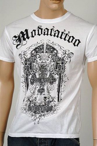 New Modatattoo Desperado S/S Mens T Shirt White Size Xl New NWT