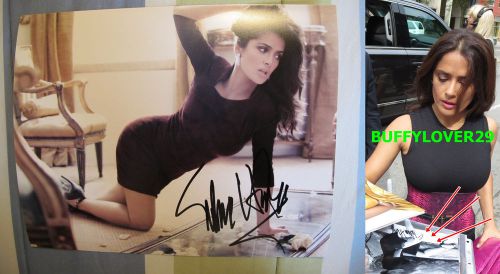 Salma hayek signed 8x10 photo proof desperado super hot (a) coa