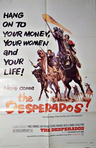THE DESPERADOS (1969) JACK PALANCE * ORIGINAL 27X41 1-SHEET POSTER, US $41, image 1