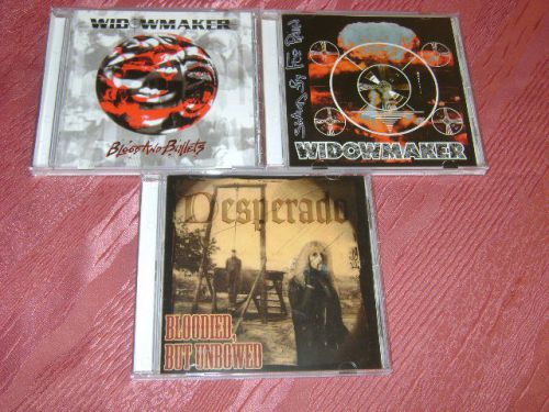 Widowmaker &#034;blood and bullets&#034;stand by for pain&#034;/desperado &#034;bloodied.&#034; 3cd-1lot