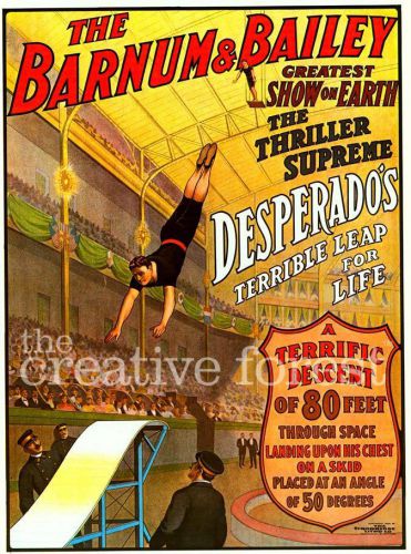 Desperado&#039;s, vintage circus show reproduction canvas print 24x31 in.