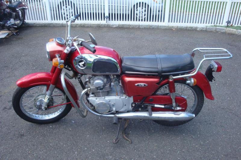 1970 Honda Dream CD175 Red with Red and Chrome Tank with Clean New Jersy Title