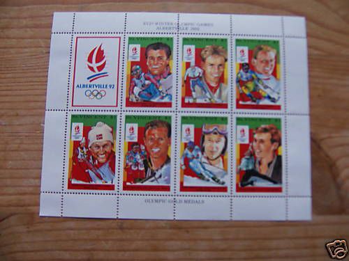 St.vincent 1992 winter olympics 7 vals m/sheet,u/mint.