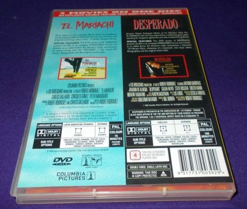 EL MARIACHI / DESPERADO DVD REGION 4 VGC ROBERT RODRIGUEZ, AU $5.99, image 3