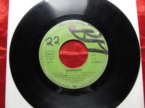 Alice cooper-desperado/under my wheels-original german 7&#034; 45 rpm-hard rock-1971