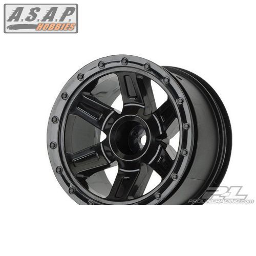 Desperado 2.2 inch black fr/re wheels 1/16 e-revo, pro-line 2737-03