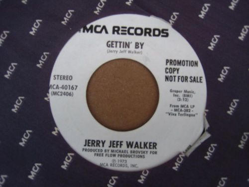 Jerry Jeff Walker  - Gettin' By/Desperados Waiting For... -  Promo 7" single, image 3