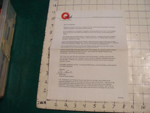 vintage video game item: Q-LINK Welcome letter