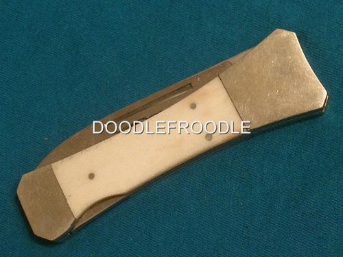 Vintage parker japan desperado scrimshaw bone folding dirk dagger bowie knife vg