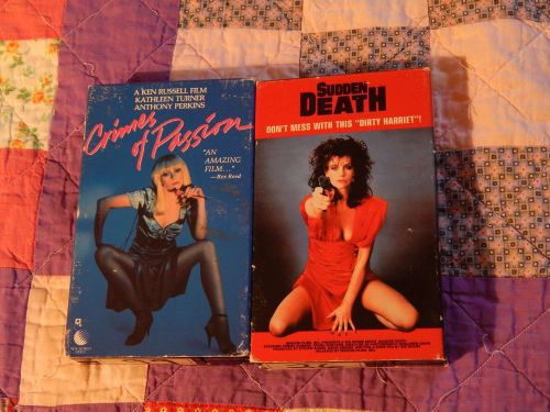 Crimes of Passion + Sudden Death (BETA) LOT of 2 (Anthony Perkins_Frank Runyeon)