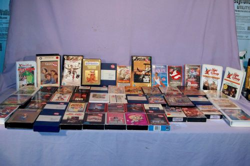 Huge Lot of 53 Beta Tape Movies - Disney, Star Trek, Ghostbusters, &amp; Willy Wonka