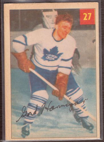 1954-55 Parkhurst #27 Gord Hannigan Toronto Maple Leafs - ExMt