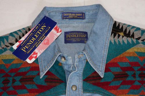 PENDLETON Desperado Denim/Yavapai Blanket Western/Cowboy Shirt w/ Pearl Snaps XL, US $69.99, image 4