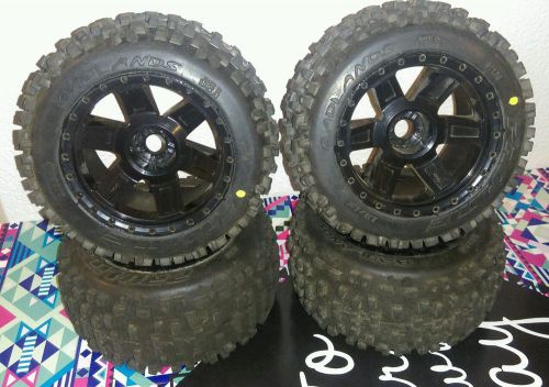 4 pro-line 1178-11 3.8&#034; mounted badlands tires w/ desperado wheels  revo t-maxx
