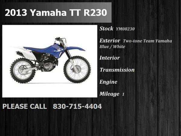 2013 Yamaha TT R230