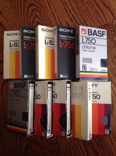 Lot of 10 Used Sony Maxell Beta Video Tapes as Blanks Classic Movies Lot 5
