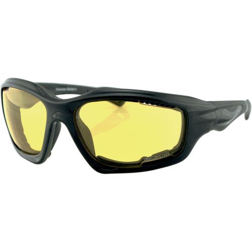Bobster Desperado Sunglasses Square/Wrap Yellow Lens Black 2610-0585 EDES001Y