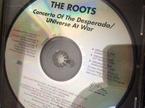 THE ROOTS - CONCERTO OF DESPERADO / UNIVERSE AT WAR 6-TRACK U.S. PROMO CD CS336#, US $7.99, image 1