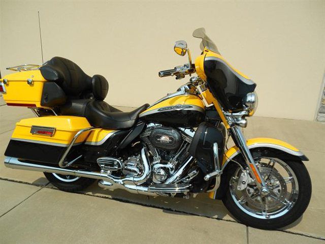 2012 yellow harley-davidson flhtcuse7 cvo ultra