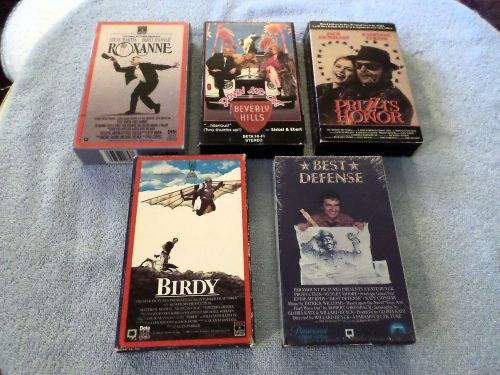 LOT OF 5 BETAMAX MOVIES - (BETA) - ROXANNE / PRIZZI&#039;S HONOR / BIRDY / BEST DE...