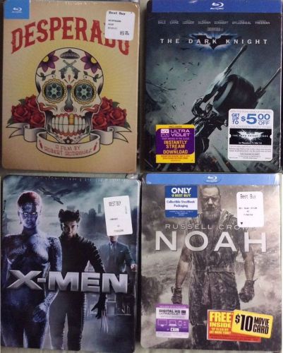 Lot 4 New Blu-ray Steelbook: X-Men, Noah, Dark Knight, & Desperado, US $57, image 1