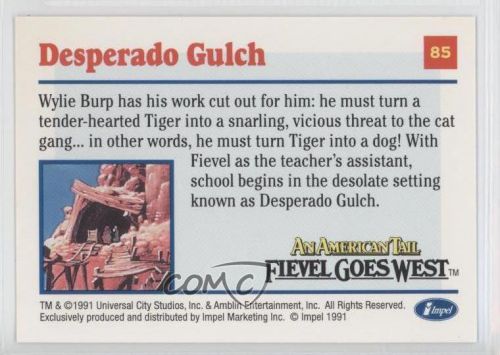 1991 Impel An American Tail: Fievel Goes West #85 Desperado Gulch Card 0b6, US $1.24, image 3