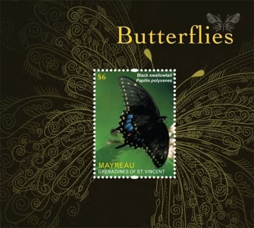 Mayreau st vincent - butterflies, black swallowtail, 2011 - s/s mnh