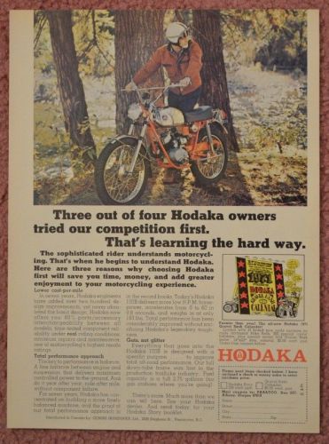 1971 hodaka 100b motorcycle original color ad
