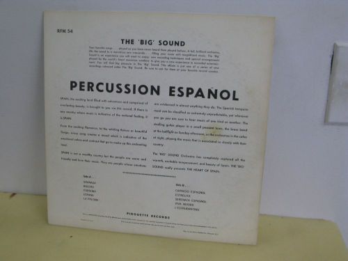LOS DESPERADOS PERCUSSION ESPANOL PIROUETTE RECORDS 54 STEREO EX, image 1