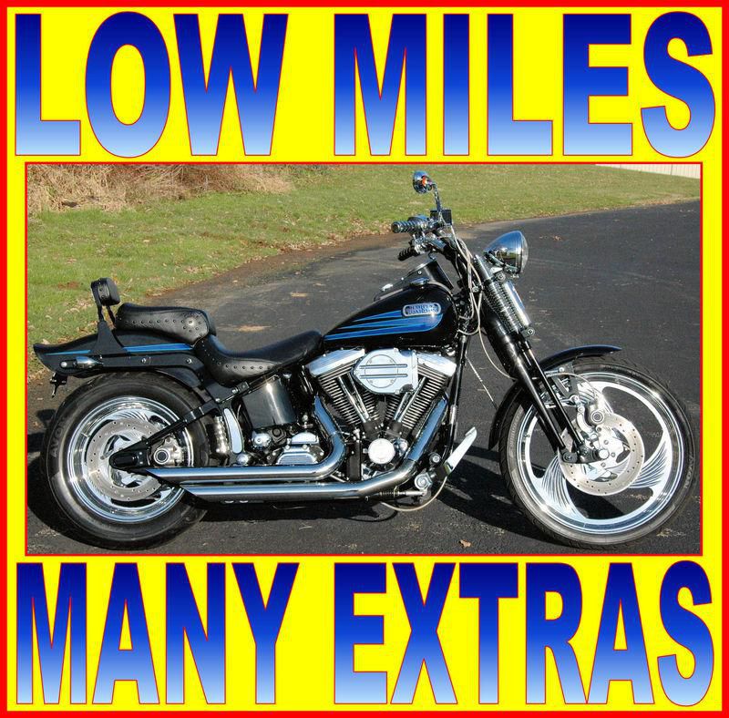 MINT BLACK & BLUE 1995 HARLEY SOFTAIL SPRINGER BADBOY BAD BOY FXSTSB EXTRAS & 7K
